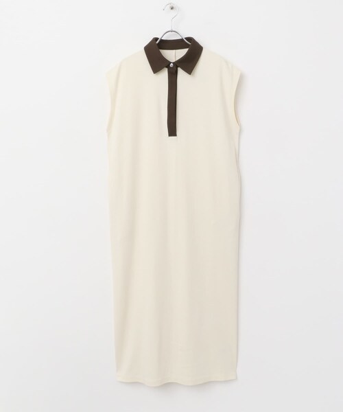 SENSE OF PLACE by URBAN RESEARCH（センスオブプレイスバイアーバンリサーチ）の「カットポロシャツワンピース（ワンピース・レディース・IVORY/CHARCOAL/BROWN・COMPACT/one）」の8枚目の写真