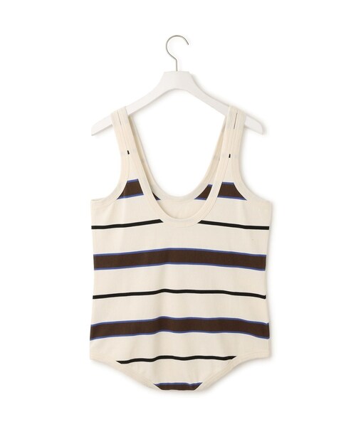 ADAM ET ROPE'(アダムエロペ)の「【TanC(タンク)】PIQUE BORDER TANK ROMPERS(タンクトップ・レディース・キナリ・F)」の3枚目の写真