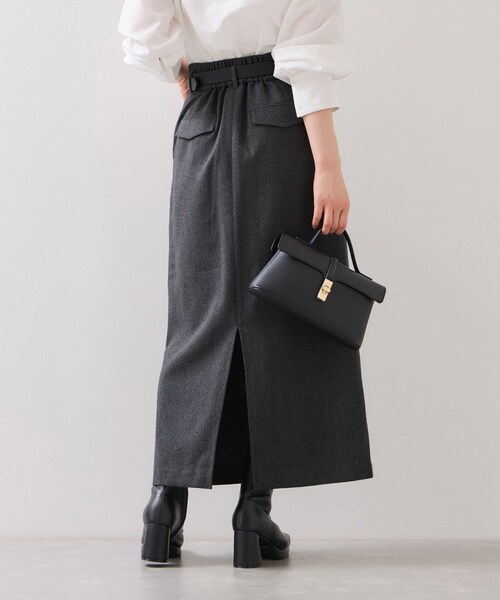 VIS（ビス）の「へリンボーンIラインロングスカート/セットアップ対応（スカート・レディース・チャコール/ダークブラウン・M/S）」の15枚目の写真