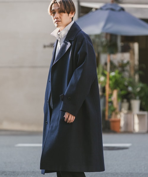 URBAN RESEARCH DOORS(アーバンリサーチドアーズ)の「JAPAN FABRICオーバーチェスターコート(チェスターコート・メンズ・GREEN/GREIGE/BROWN/D.NAVY/BLACK・M/L/XL)」の5枚目の写真