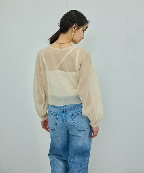 ROPE'（ロペ）の「【WEB・一部店舗限定】【接触冷感/UVカット】前後2WAY チュールコンビアシメキャミソール（キャミソール・レディース・ブラック/ホワイト/ピンク・F）」の8枚目の写真