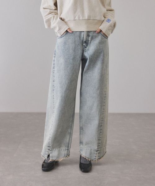 ADAM ET ROPE'（アダムエロペ）の「ルーズフィットアジャストデニム（デニムパンツ・レディース・キナリ/ブルー系/サックス/ブラック/ネイビー/ブラック系/ホワイト/ダークブラウン/ベージュ系・34/36/38）」の12枚目の写真
