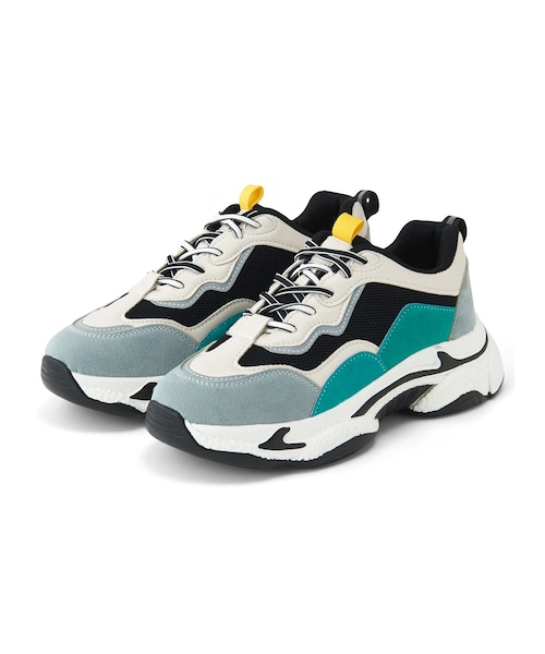 GRL（グレイル）の「配色ダッドスニーカー（スニーカー・レディース・オフホワイト×黒/ミックス・24.5）」の2枚目の写真