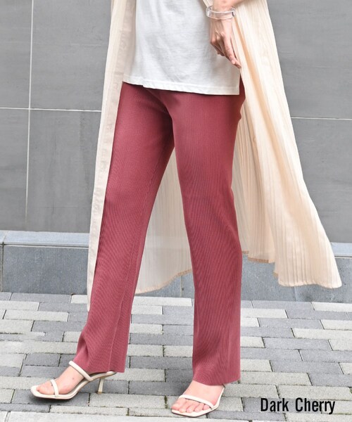 Sheson（シーズン）の「カットオフカラープリーツパンツ（その他パンツ・レディース・ブルー/ベージュ/オレンジ/グリーン/パープル/ブラック/イエロー/ダークチェリー/マルーンレッド/ダークグリーン/マスタード・F）」の9枚目の写真