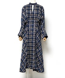 Mame Kurogouchi マメ　ネイビー ワンピース Mame Kurogouchi マメクロゴウチ Cotton Jersey Dres コットン