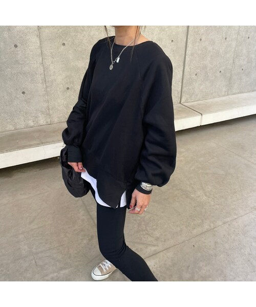 copine（コピン）の「サイドジッパーオーバーサイズトレーナー(2color)（スウェット・レディース・アイボリー/ブラック・Ｍ）」の2枚目の写真