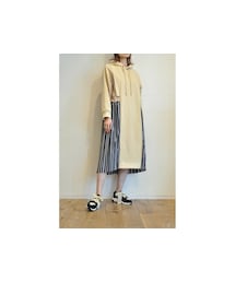 blanc basque | ストライプフードワンピース(ワンピース)