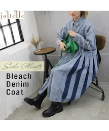 Sheson | サイドプリーツブリーチデニムコート(デニムジャケット)