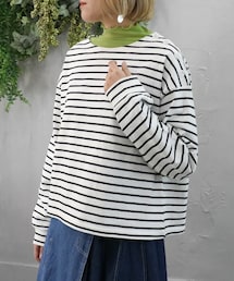 Sheson | ショルダーボタンボーダーTee(Tシャツ/カットソー)