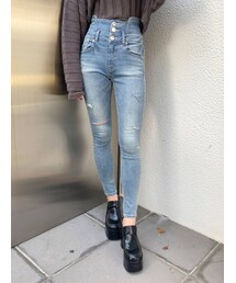 EMODA | ステップスイッチングハイウエストパギンス(デニムパンツ)