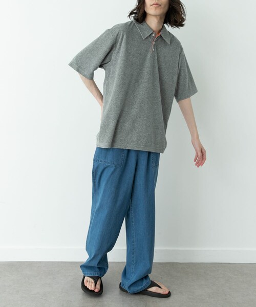 URBAN RESEARCH Sonny Label（アーバンリサーチサニーレーベル）の「配色パイルポロシャツ（ポロシャツ・メンズ・グレー/グリーン/ネイビー・M/L）」の9枚目の写真