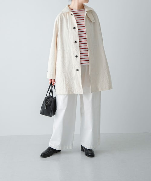 かぐれ(カグレ)の「コットンバックタックショートコート(テーラードジャケット・レディース・IVORY/BEIGE/BLACK・Free)」の1枚目の写真