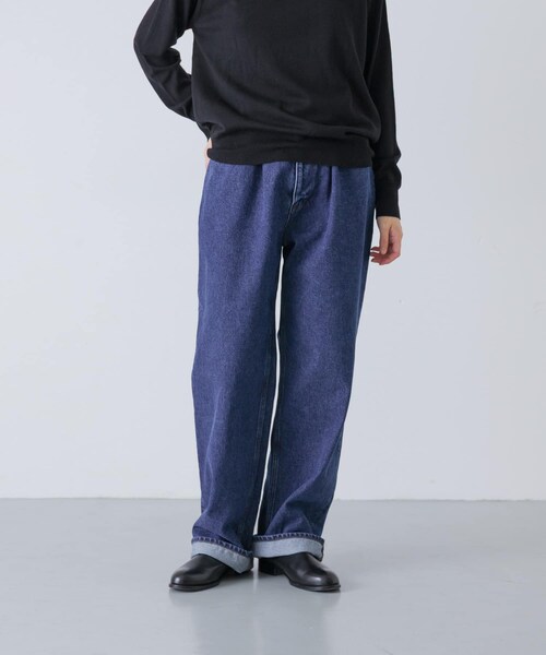 かぐれ（カグレ）の「UNDECORATED　ELASTIC BAND DENIM PANTS（デニムパンツ・レディース・INDIGO・0/1）」の4枚目の写真