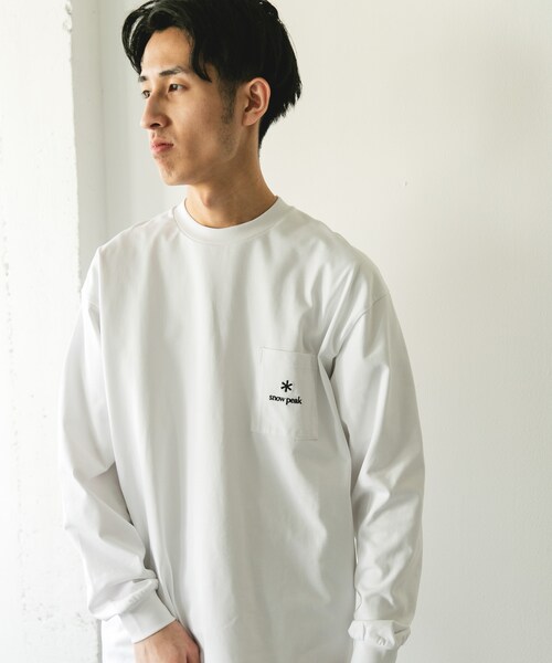 URBAN RESEARCH DOORS(アーバンリサーチドアーズ)の「『別注』Snow Peak Apparel×DOORS POCKET LOGO LONG-SLEEVE T-SHIRTS(Tシャツ/カットソー・メンズ・WHITE/BLUEGRAY/FOLIAGE/CHARCOAL・M/L/XL)」の12枚目の写真