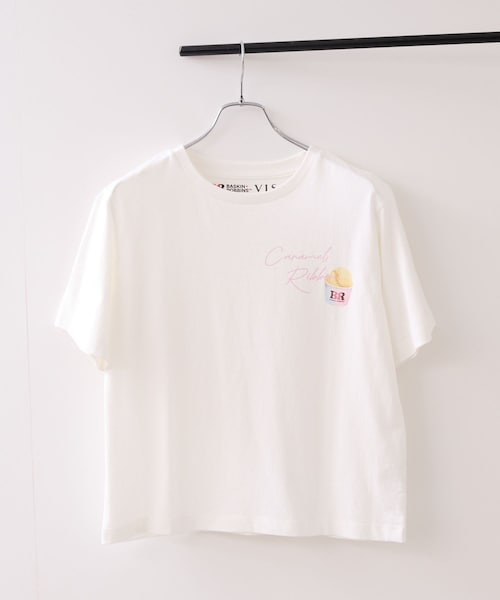 VIS(ビス)の「6/5(金)販売開始【サーティワン アイスクリーム×VIS】アソートプリントTシャツ(Tシャツ/カットソー・レディース・スミクロ/ホワイト系・F)」の2枚目の写真