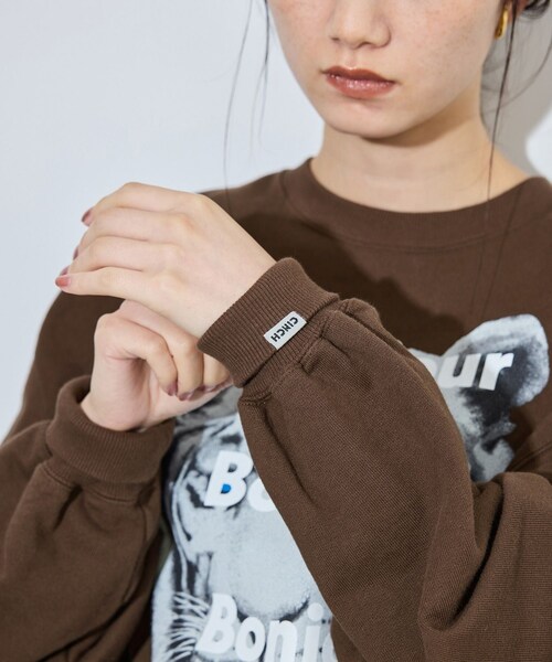 ADAM ET ROPE'（アダムエロペ）の「【Oblada(オブラダ)】別注 TIGER SWEAT（スウェット・レディース・ブラウン/ネイビー・F）」の9枚目の写真