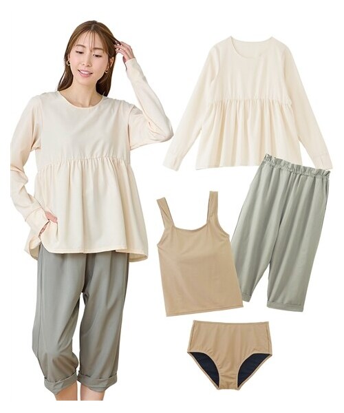 nissen（ニッセン）の「【4点セット】水陸両用ラッシュガード（指穴付き）・ハーフパンツ付きタンキニ水着（水着・メンズ・クリーム/ブラック・S/M/L/LL/3L/4L/5L/6L/8L/10L）」の14枚目の写真