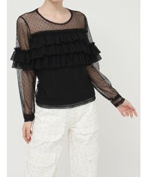 merry jenny | ドットチュールティアードtops(Tシャツ/カットソー)