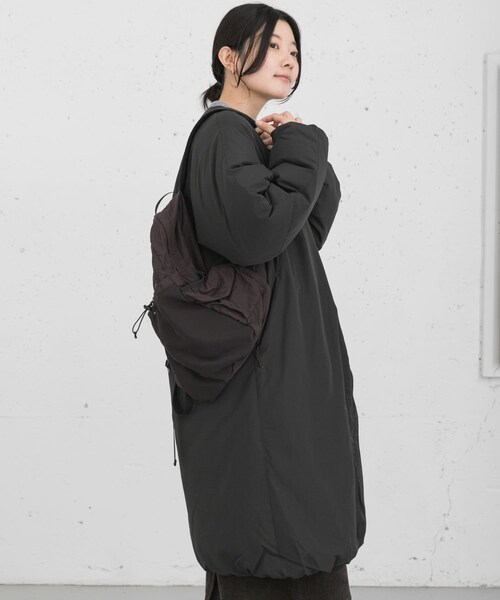 EKAL（エカル）の「『UR TECH』中綿 ノーカラーコート（その他アウター・レディース・ダークブラウン/モカ/チャコール・one）」の8枚目の写真