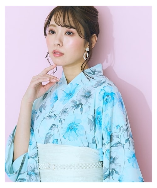 nissen（ニッセン）の「大きいサイズ 2way浴衣3点セット marun（浴衣