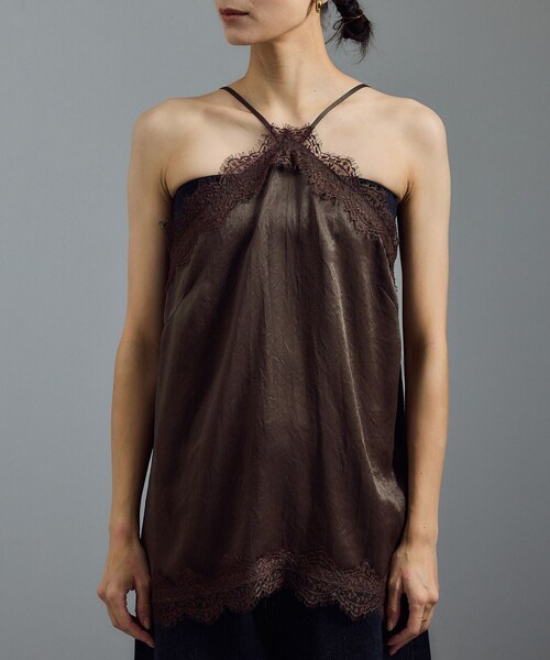 ADAM ET ROPE'(アダムエロペ)の「リバーレース2WAYキャミソール(キャミソール・レディース・ブラウン/ブラック・F)」の16枚目の写真