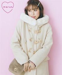 marun | 大きいサイズ フェイクファーフードダッフルコート marun(ダッフルコート)