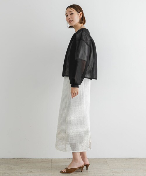 URBAN RESEARCH ROSSO（アーバンリサーチロッソ）の「F by ROSSO　シアーショートブラウス（シャツ/ブラウス・レディース・BLACK/BROWN・FREE）」の10枚目の写真