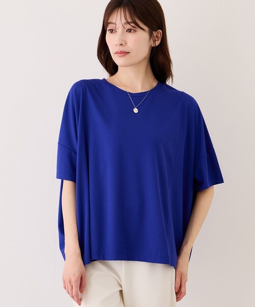 Jayro(ジャイロ)の「クリアクールワイドシルエットプルオーバー(Tシャツ/カットソー・レディース・ブラック/ホワイト系/ブルー・F)」の4枚目の写真