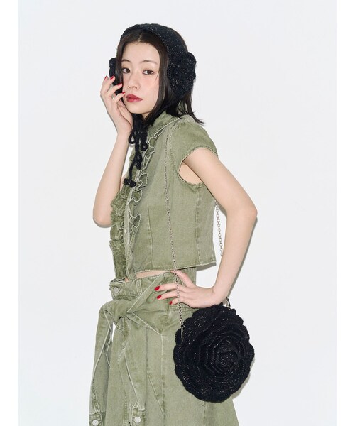 jouetie（ジュエティ）の「【kaorinomori×jouetie】ローサヘアバンド（ヘアバンド・レディース・ブラック/レッド・F）」の7枚目の写真