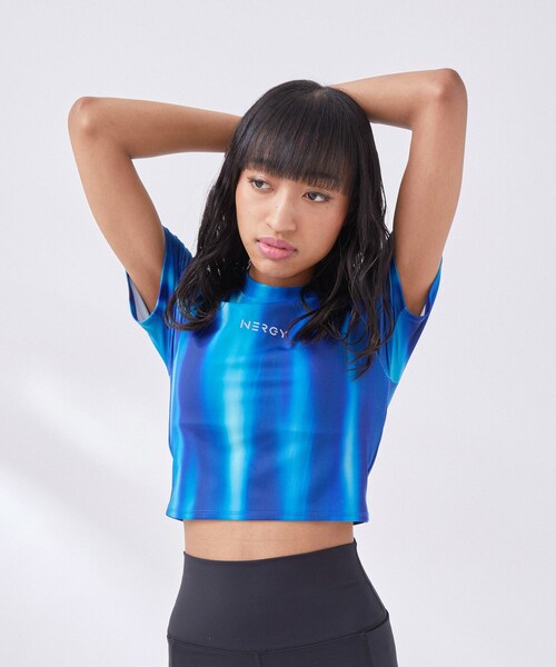 NERGY（ナージー）の「【skin wear】UV & 水陸両用 & 保湿 CREORAカップ付きTシャツ（Tシャツ/カットソー・レディース・ブルー/ブラック・M/S）」の13枚目の写真