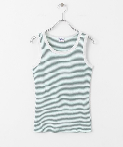 KBF（ケイビーエフ）の「Miller　Panel ribbed tank top（タンクトップ・レディース・WHT×GN/WHT×NR/BLU×W2/BRN×NV・FREE）」の12枚目の写真