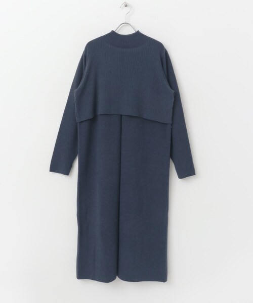 URBAN RESEARCH ROSSO（アーバンリサーチロッソ）の「静電防止レイヤードライクニットワンピース（ワンピース・レディース・TERRACOTTA/NAVY/GREEN・FREE）」の11枚目の写真