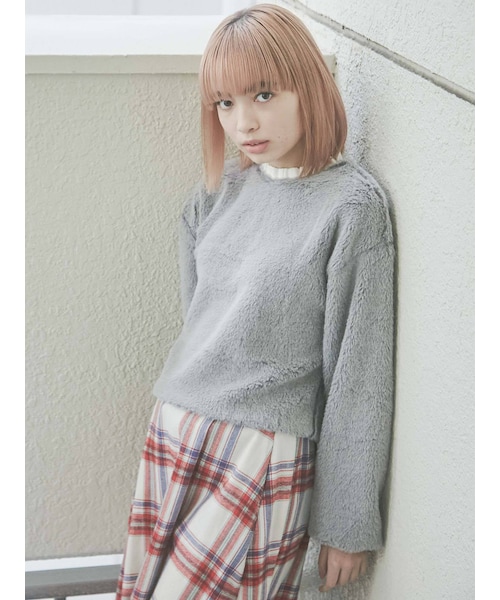 merry jenny（メリージェニー）の「【WEB限定】フリルカラーエコファートレーナー（Tシャツ/カットソー・レディース・オフホワイト/ブラック/ブルー/ベージュ・F）」の5枚目の写真