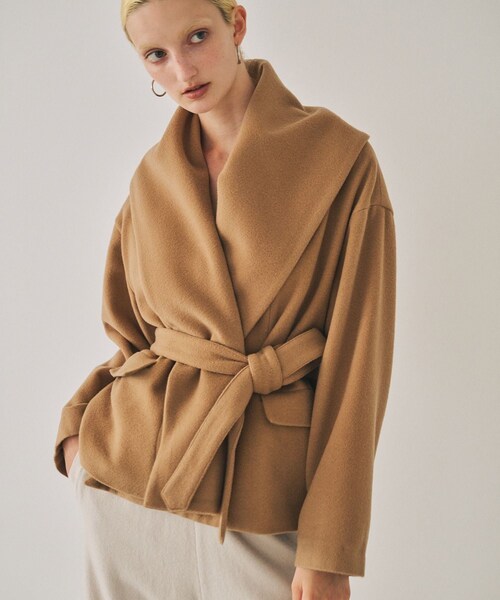 ROPE'（ロペ）の「【一部店舗限定】【REALM（レルム）】SHAWL COLLAR SHORT COAT｜ショートコート（その他アウター・レディース・グレー/ベージュ・36/38）」の13枚目の写真