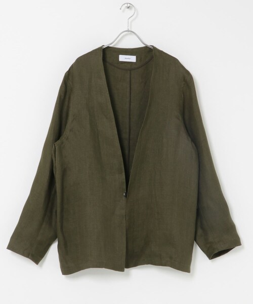 URBAN RESEARCH DOORS(アーバンリサーチドアーズ)の「marka MINIMALIST JACKET(ノーカラージャケット・メンズ・OLIVE/BLACK・1/2)」の13枚目の写真