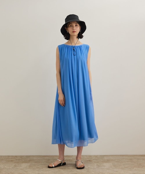 ROPE'（ロペ）の「【洗える・新色追加】ブライトネスヤーンギャザーワンピース（ワンピース・レディース・ブラック/ブラウン/ベージュ/ブルー/イエロー/ワイン/オレンジ・36/38）」の22枚目の写真