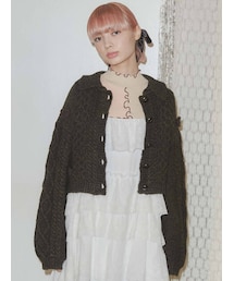 merry jenny | flowerケーブルニットジャケット(カーディガン/ボレロ)