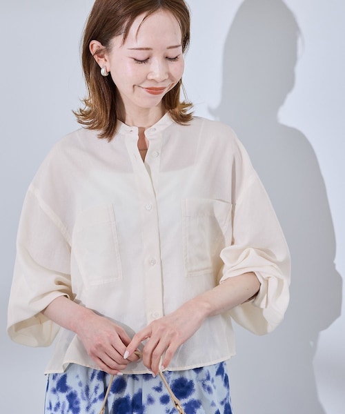 ROPE' PICNIC(ロペピクニック)の「着丈が選べるバンドカラー無地シアーシャツ(シャツ/ブラウス・レディース・ホワイト系/ダークブラウン/ピンク・38/38T)」の15枚目の写真