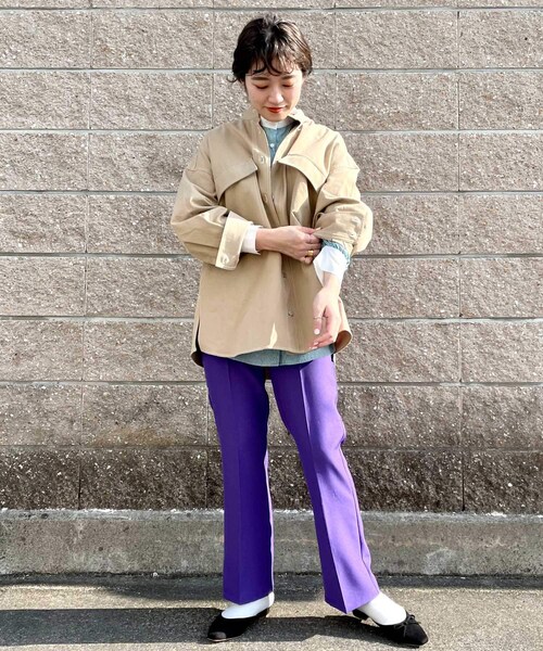 ITEMS URBANRESEARCH（アイテムズ アーバンリサーチ）の「ステッチオーバージャケット（カバーオール・レディース・BEG/BLK・FREE）」の20枚目の写真