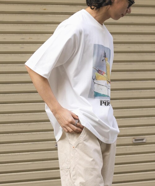 URBAN RESEARCH DOORS(アーバンリサーチドアーズ)の「FORK&SPOON Norman Rockwell Short-SleeveT-shirts(Tシャツ/カットソー・メンズ・OFF/CHARCOAL・4/5)」の4枚目の写真