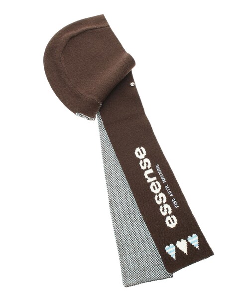 EMODA（エモダ）の「ハートロゴフードマフラー（マフラー・レディース・ブラック/ブラウン・F）」の2枚目の写真