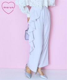 marun | ＜大きいサイズ＞サイドラッフルワイドパンツ　marun(スラックス)