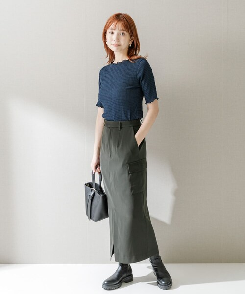 URBAN RESEARCH ROSSO（アーバンリサーチロッソ）の「シアー楊柳ボートネックプルオーバー（Tシャツ/カットソー・レディース・WHITE/GREEN/NAVY・FREE）」の19枚目の写真