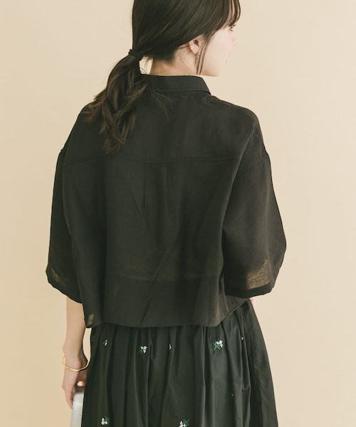 ITEMS URBANRESEARCH(アイテムズ アーバンリサーチ)の「ドットボタンハンソデシアーシャツ(シャツ/ブラウス・レディース・OFF/BLK/BRN/BLU・Free)」の15枚目の写真