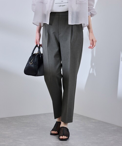 ROPE' PICNIC（ロペピクニック）の「【UV対応】【リネンライク・シリーズ】テーパードパンツ/通勤・セットアップ対応（スラックス・レディース・グレー/グレー系/ダークブラウン/ネイビー・36/38/40）」の20枚目の写真