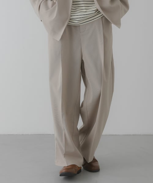 SENSE OF PLACE by URBAN RESEARCH（センスオブプレイスバイアーバンリサーチ）の「『イージーケア/速乾』リネンライクタックワイドスラックス（その他パンツ・メンズ・BLACK/CHARCOAL/GREIGE・M/L）」の3枚目の写真