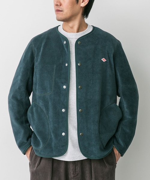 URBAN RESEARCH DOORS（アーバンリサーチドアーズ）の「DANTON　FLEECE COLLARLESS JACKET（ノーカラージャケット・メンズ・BLACK/MARBLE/DK GREY/C GREY/KHAKI/GREEN/DK ORANGE・40/42/44）」の6枚目の写真