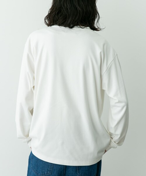 URBAN RESEARCH Sonny Label（アーバンリサーチサニーレーベル）の「ふわもちストレッチロングスリーブTEE（Tシャツ/カットソー・メンズ・オフ/チャコール/ボーダー・M/L/XL）」の6枚目の写真