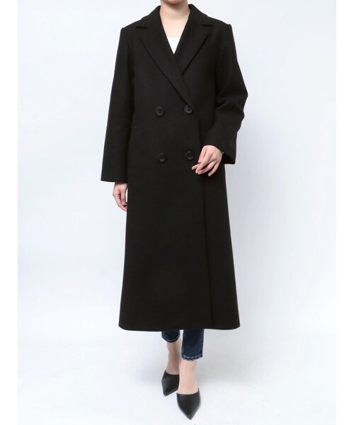 GYDA（ジェイダ）の「ロングチェスターコート（ダウンジャケット/コート・レディース・グレー/ブラック・F）」の3枚目の写真