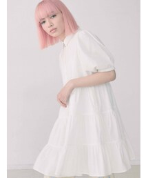 merry jenny | パフスリーブギャザーミニワンピース(ワンピース)